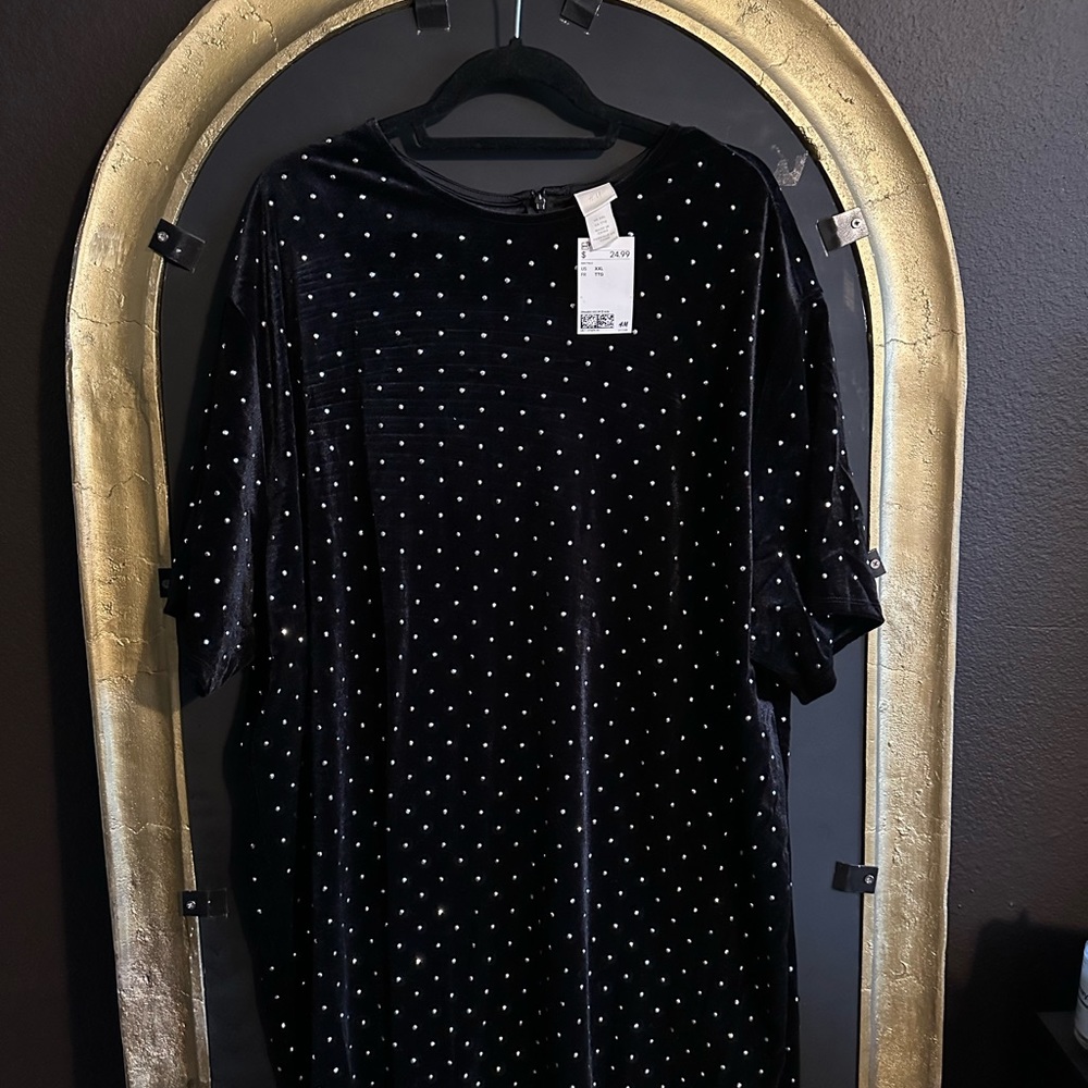 H&M Black Bedazzled Dress- NEW